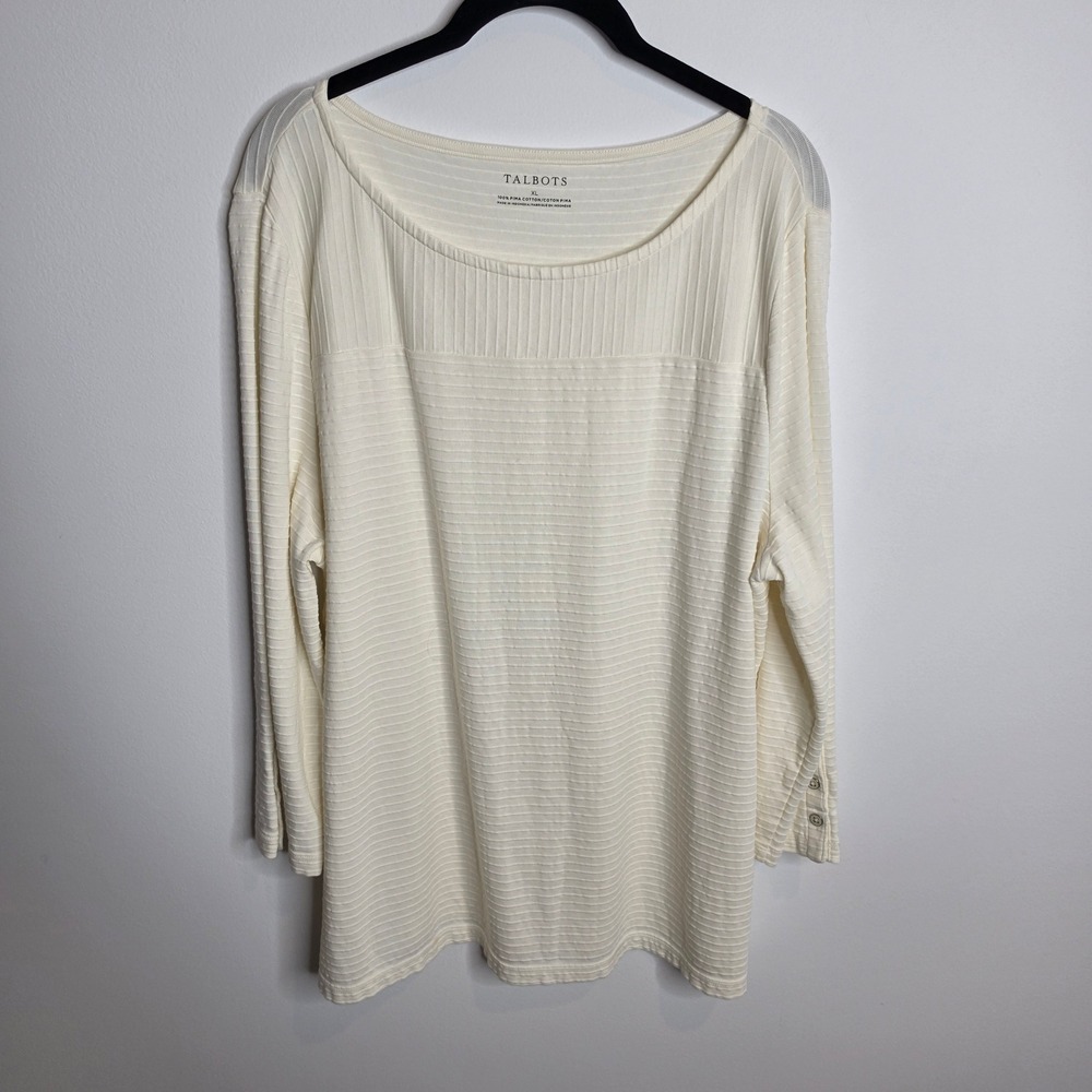 Talbots Ribbed Knit Top Women XL